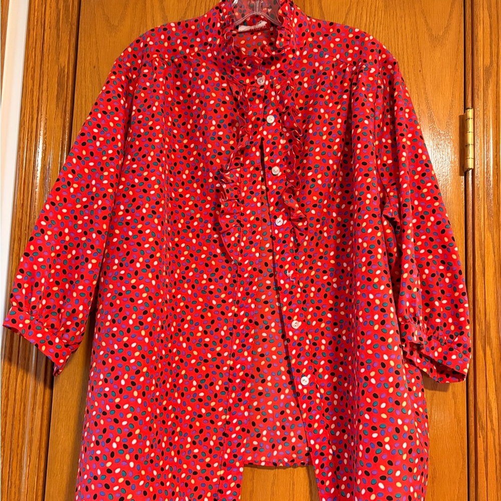 Red Polka Dot Blouse